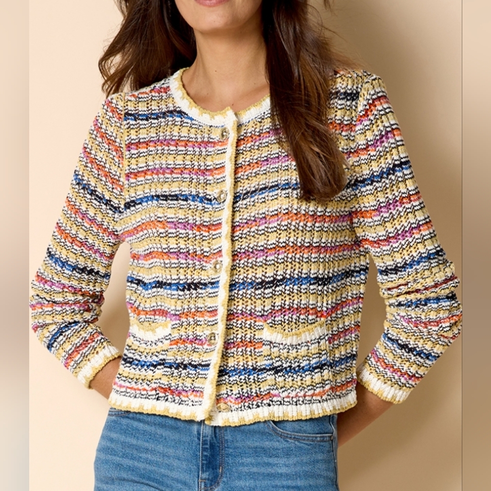 NEW (Flaw) NIC + ZOE | $178 Coastal Crochet Knit Sweater